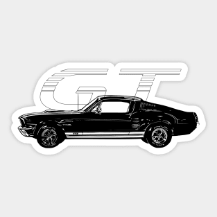 Ford Mustang GT Illustration Sticker